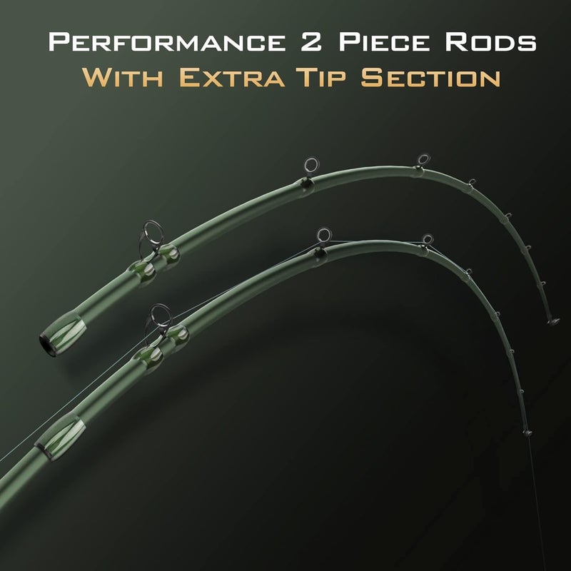 Kastking Spartacus II Fishing Rods - IM6 Graphite Blanks Casting & Spinning Rods, 2-Piece Rods with Extra Tip Section, PTS Power Transition System, KastFlex Technology, Rubber Cork Handle - Image 2